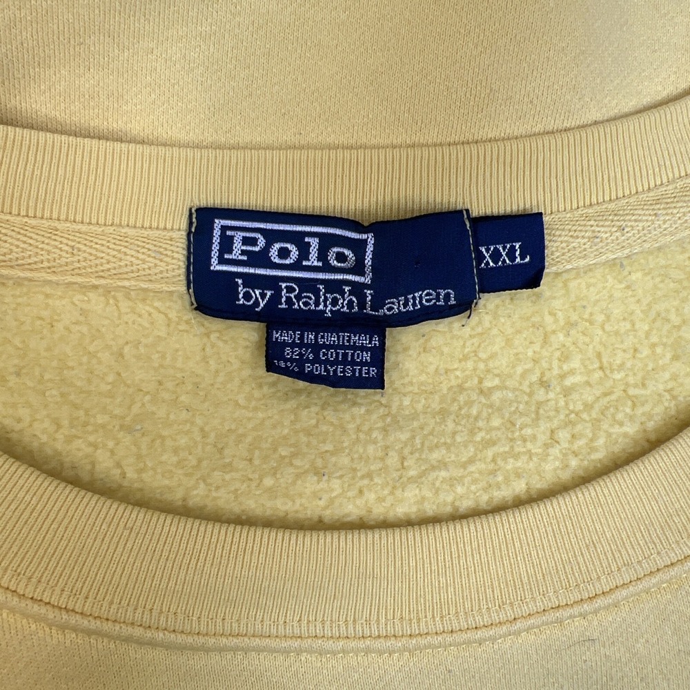 Polo Ralph Lauren Crewneck Sweatshirt XXL Yellow Black Pony Cotton Blend